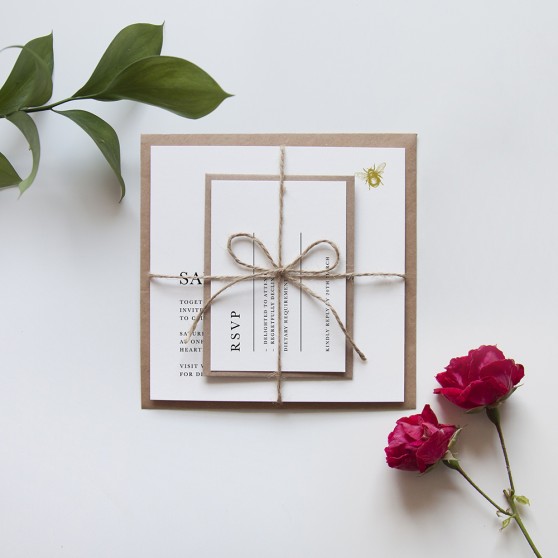 'Bumble Bee' Square Invite Sample