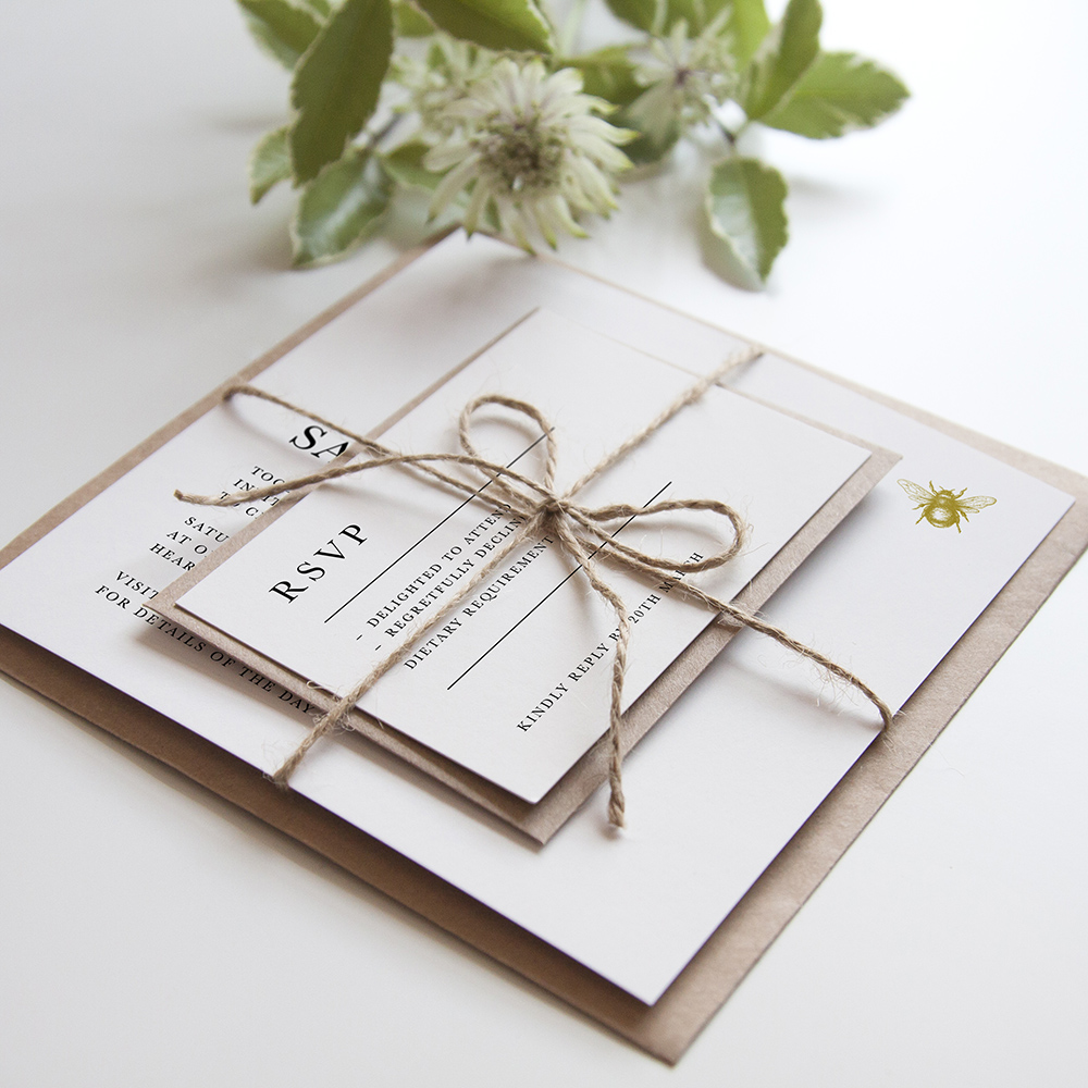 'Bumble Bee' Square Invite Sample