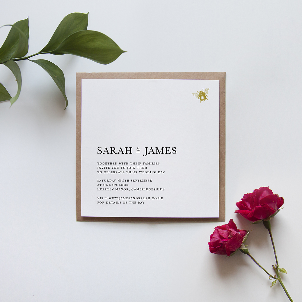 'Bumble Bee' Square Invite Sample