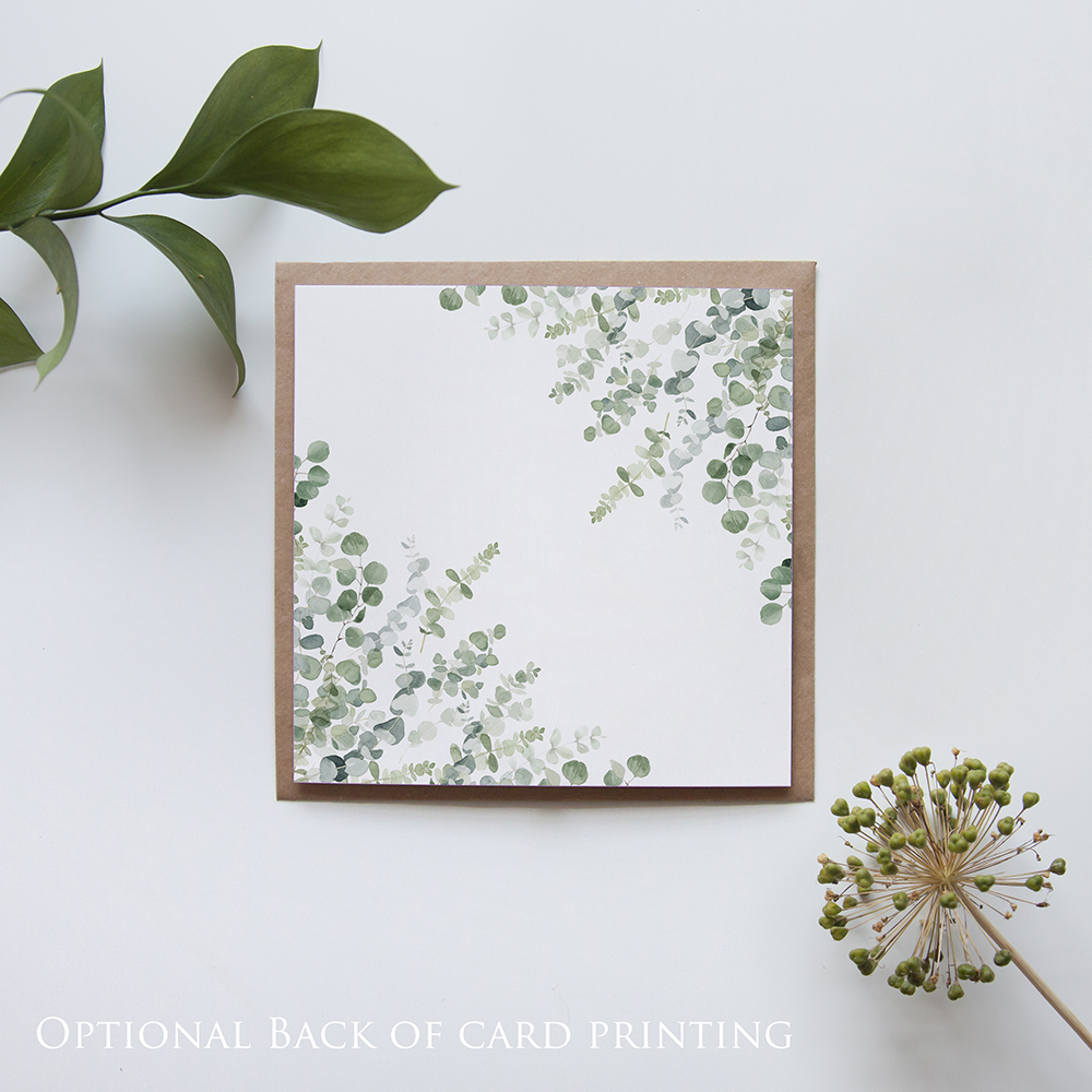 'Classic Eucalyptus' Square Invite Sample
