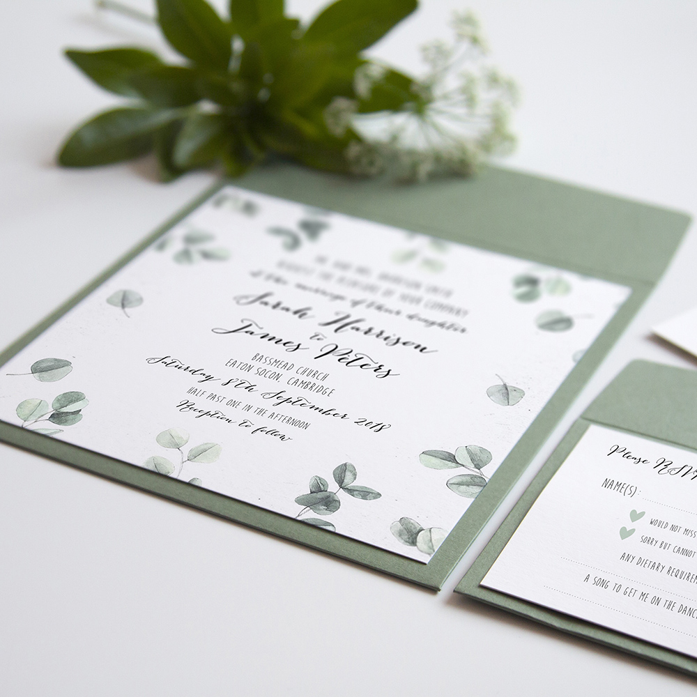 'Eucalyptus' Square Invite Sample