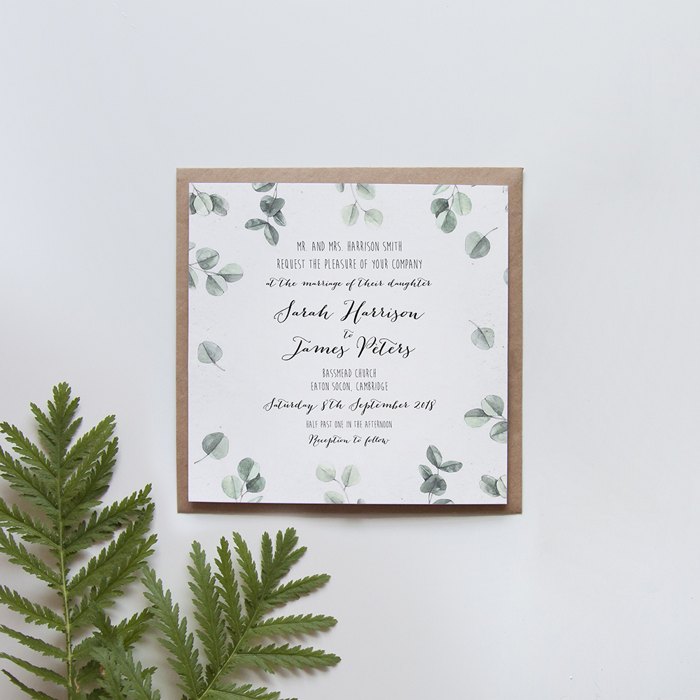 'Eucalyptus' Square Invite Sample