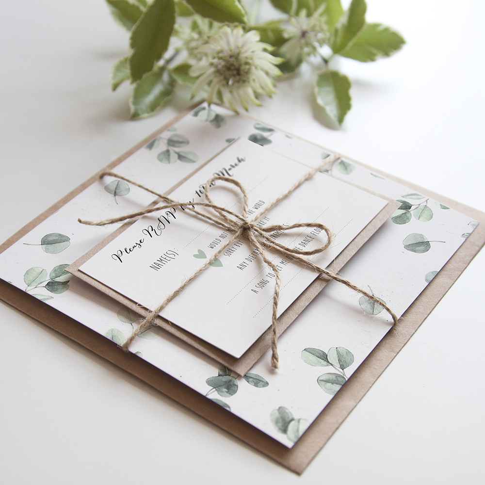 'Eucalyptus' Square Invite Sample