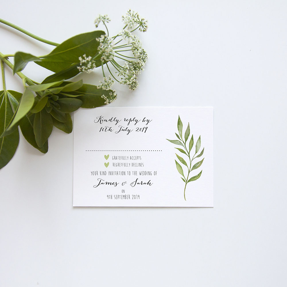 'Green Leaf' Square Invite