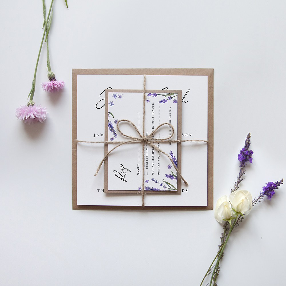 'Lavender' Square Invitation
