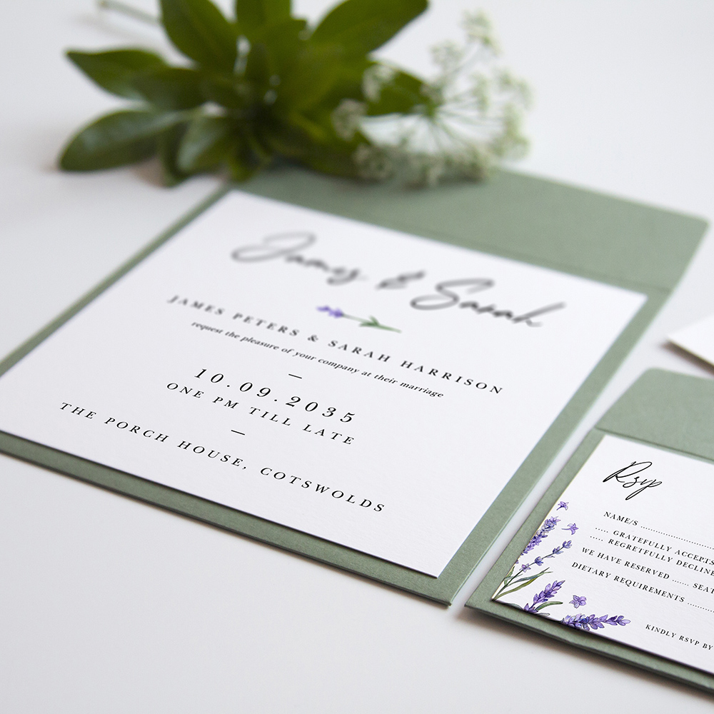 'Lavender' Square Invitation Sample