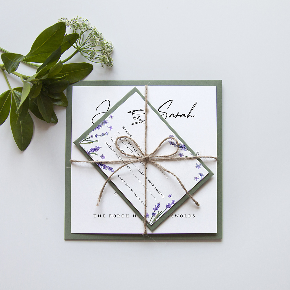 'Lavender' Square Invitation