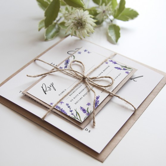 'Lavender' Square Invitation Sample