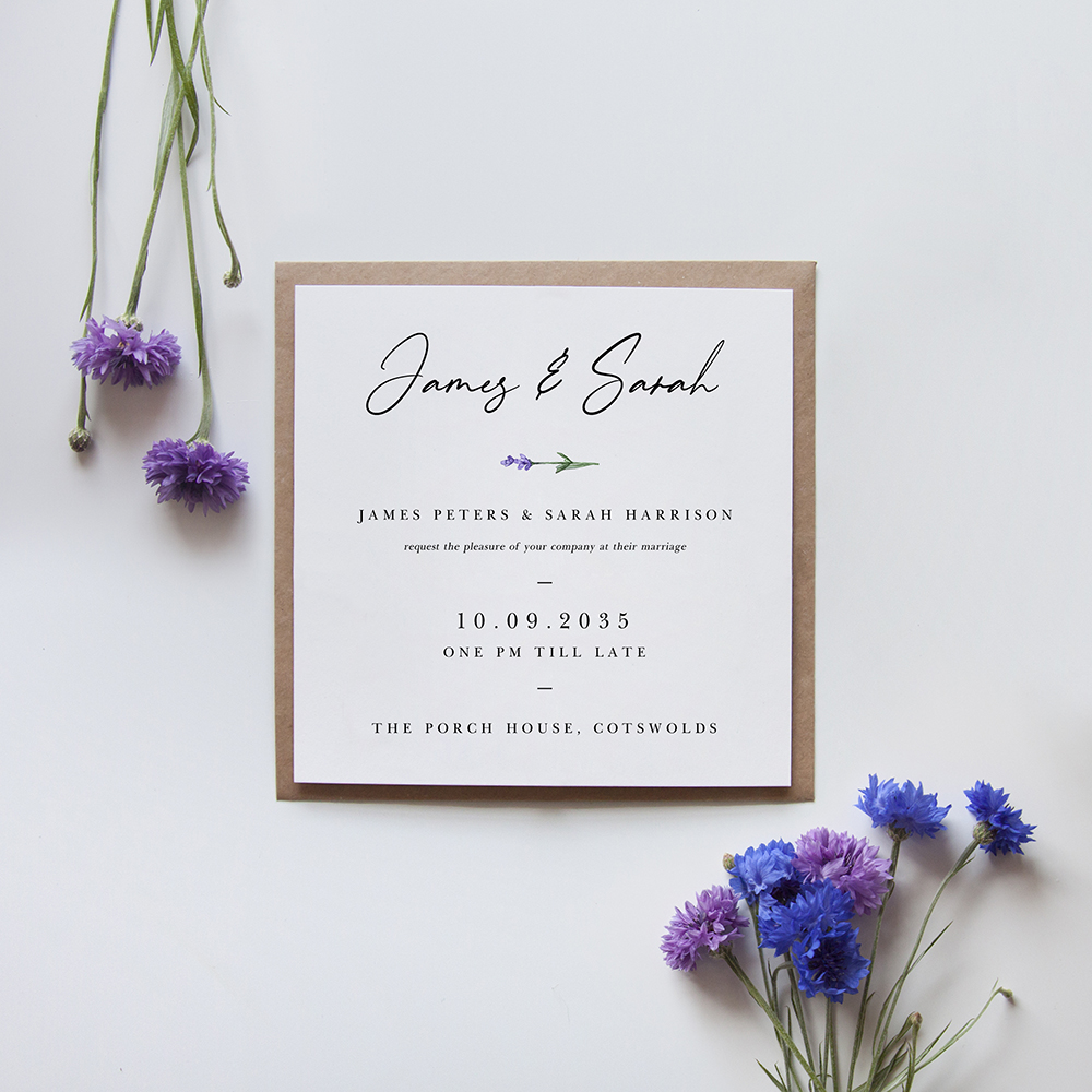 'Lavender' Square Invitation