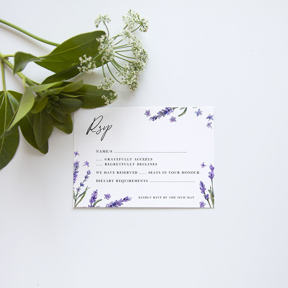 'Lavender' Square Invitation