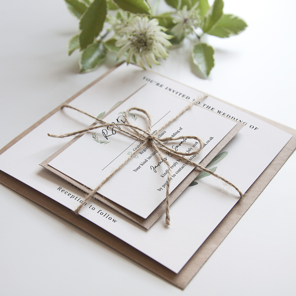 'Olive' Square Invite