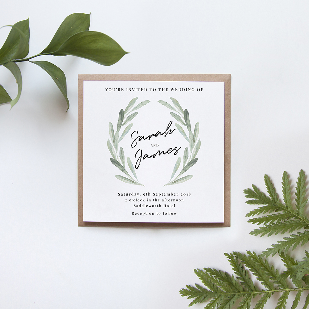 'Olive' Square Invite Sample