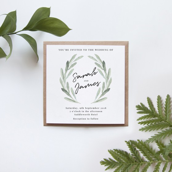 'Olive' Square Invite Sample