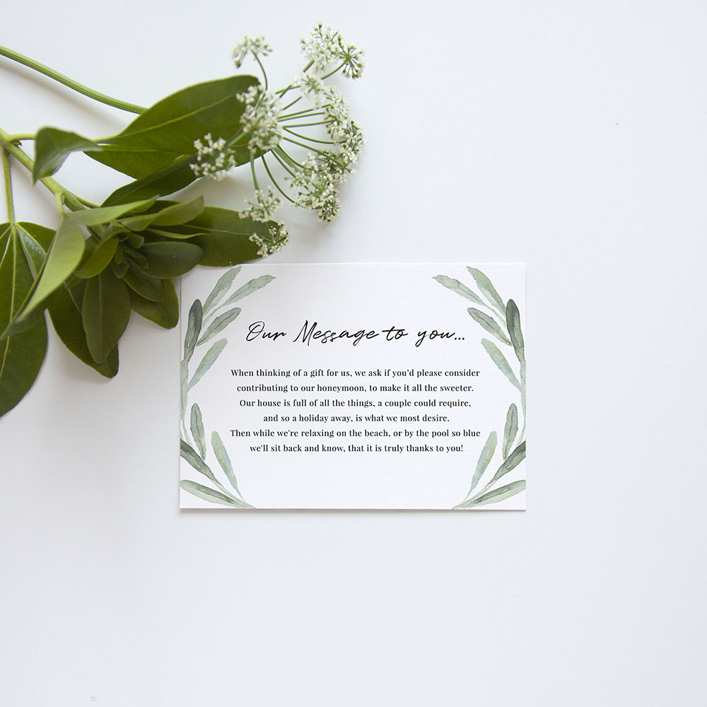 'Olive' Square Invite Sample