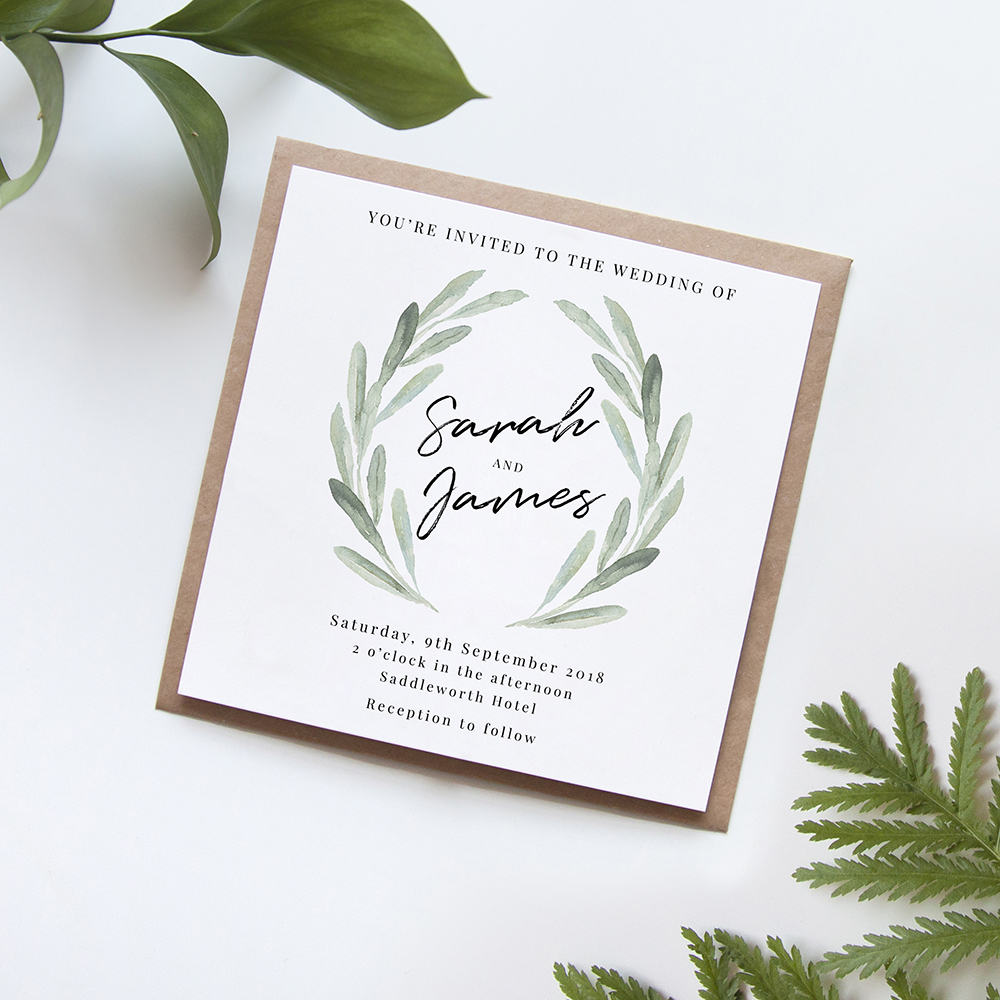 'Olive' Square Invite