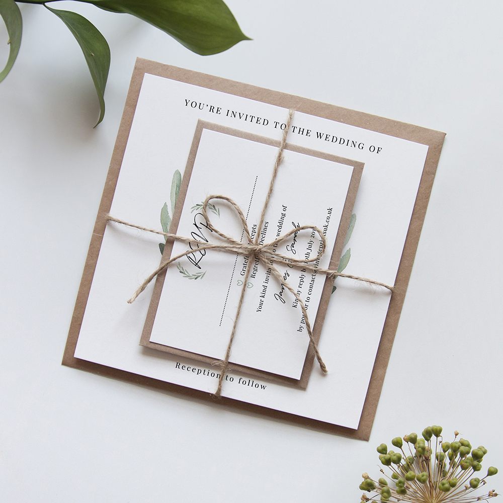 'Olive' Square Invite