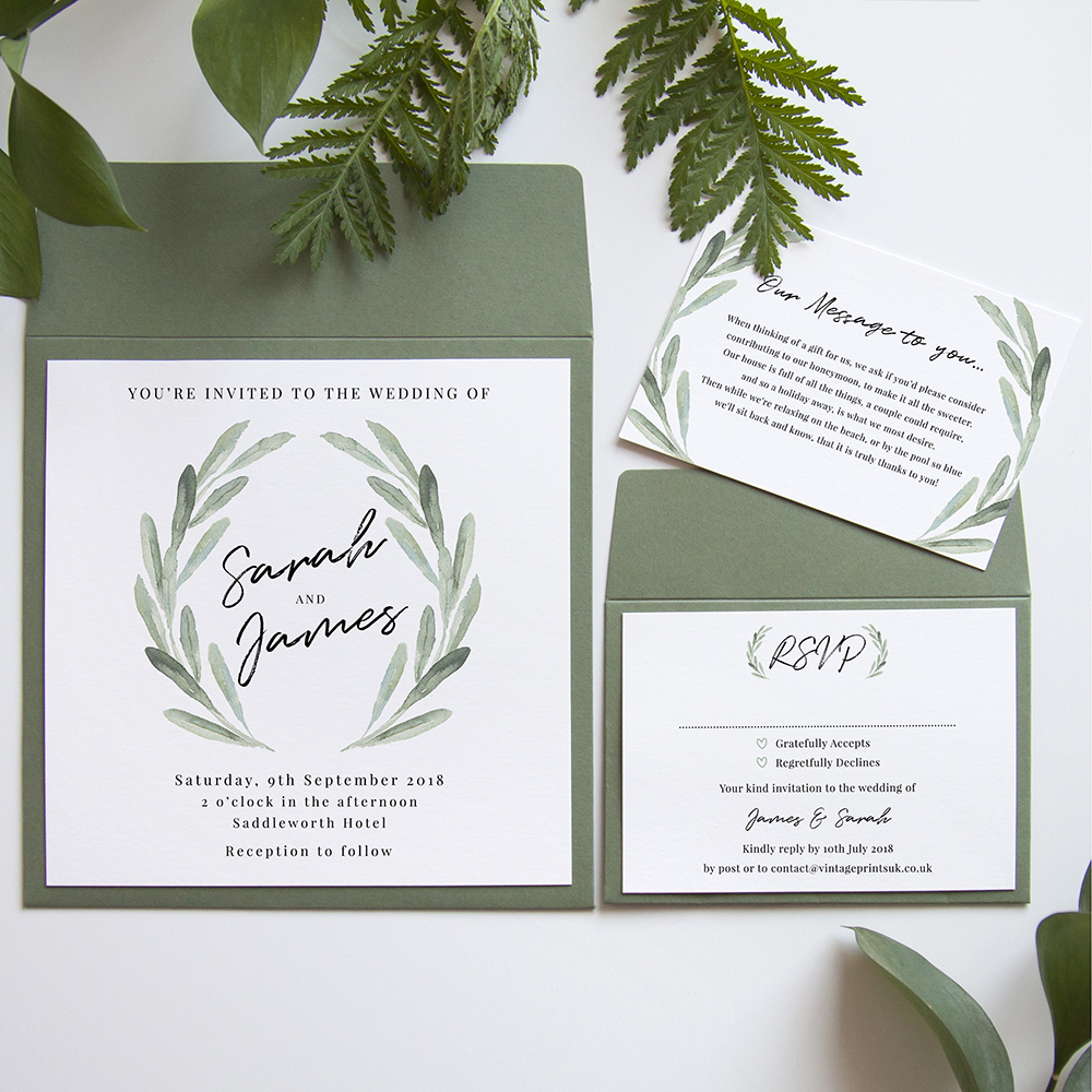 'Olive' Square Invite
