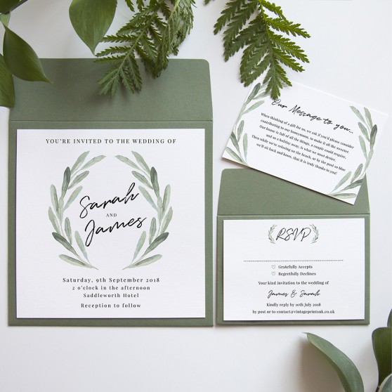 'Olive' Square Invite