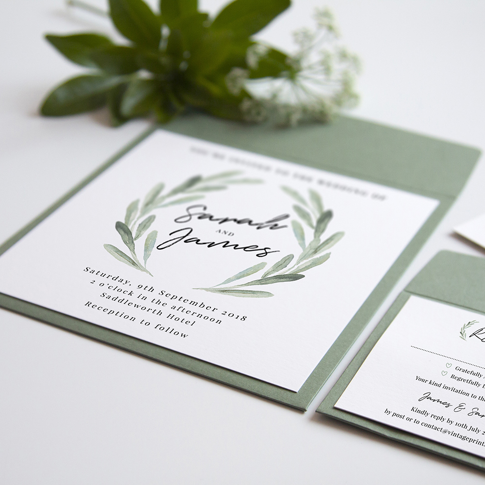 'Olive' Square Invite