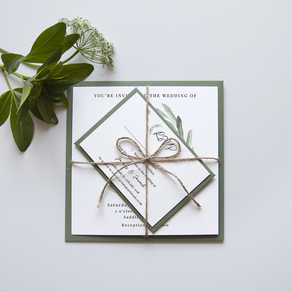 'Olive' Square Invite