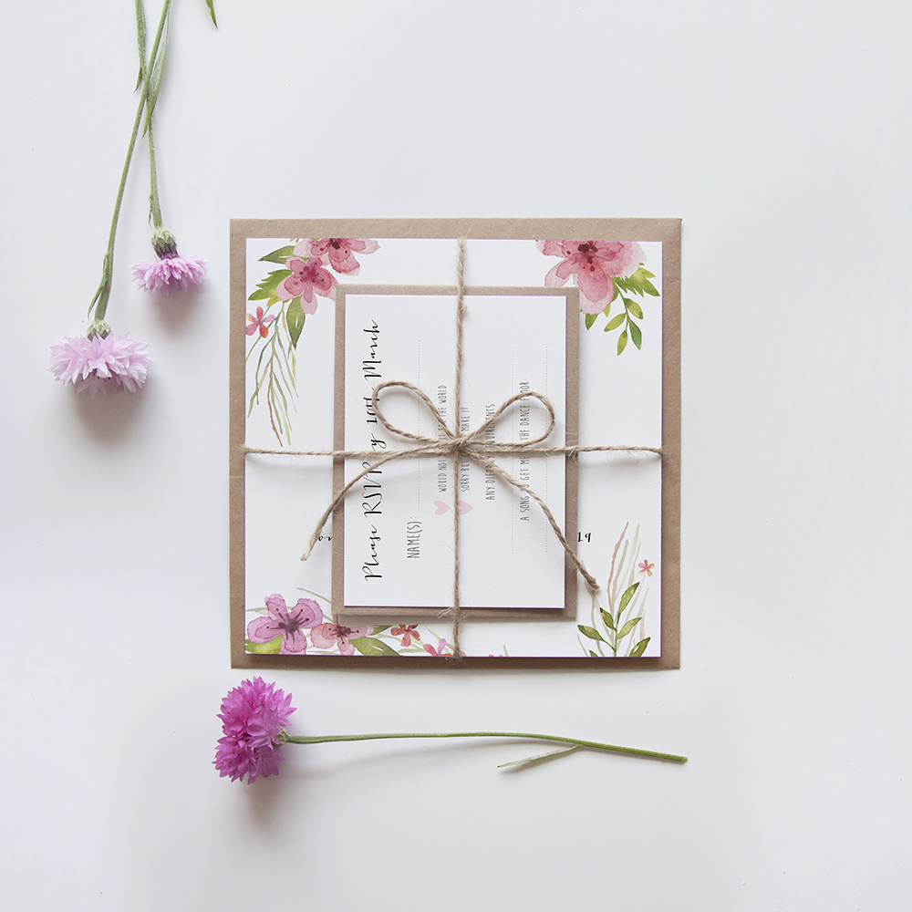 'Pretty in Pink' Square Invite Sample