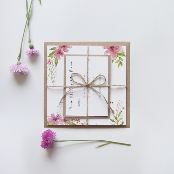 'Pretty in Pink' Square Invite