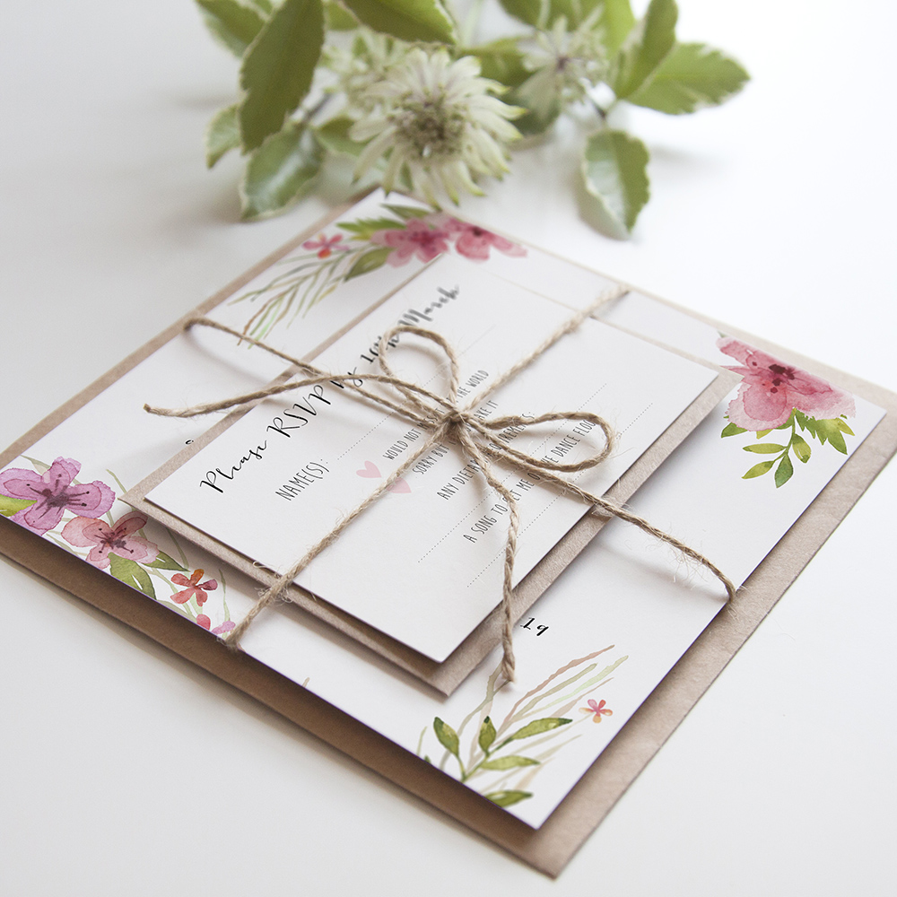 'Pretty in Pink' Square Invite Sample