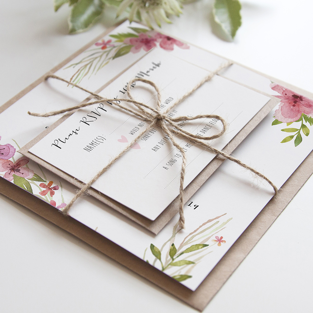 'Pretty in Pink' Square Invite Sample