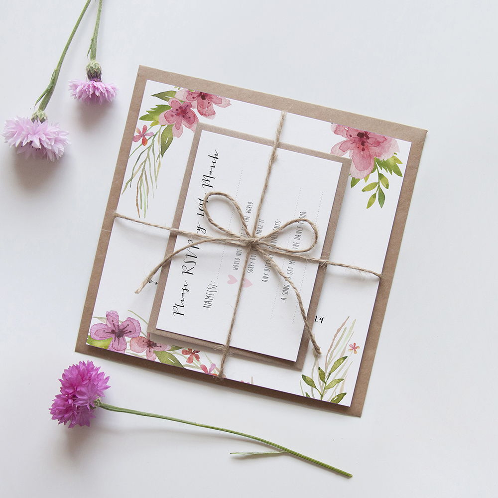 'Pretty in Pink' Square Invite Sample