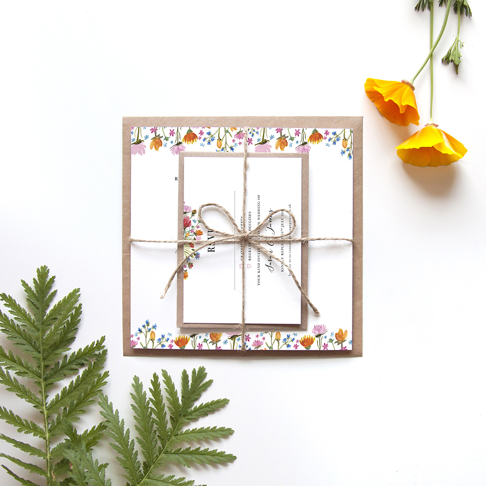 'Wild Floral' Square Invitation