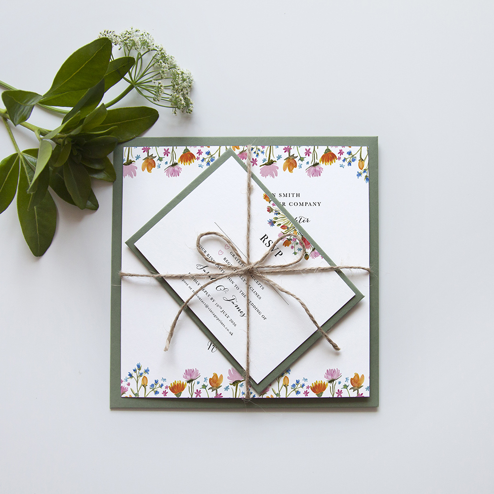 'Wild Floral' Square Invitation