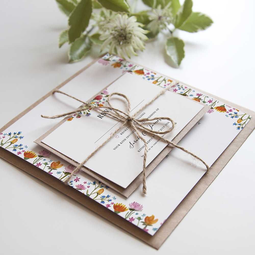 'Wild Floral' Square Invitation