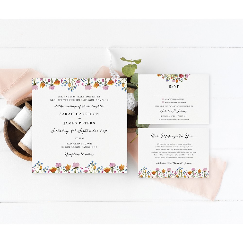 'Wild Floral' Square Invitation