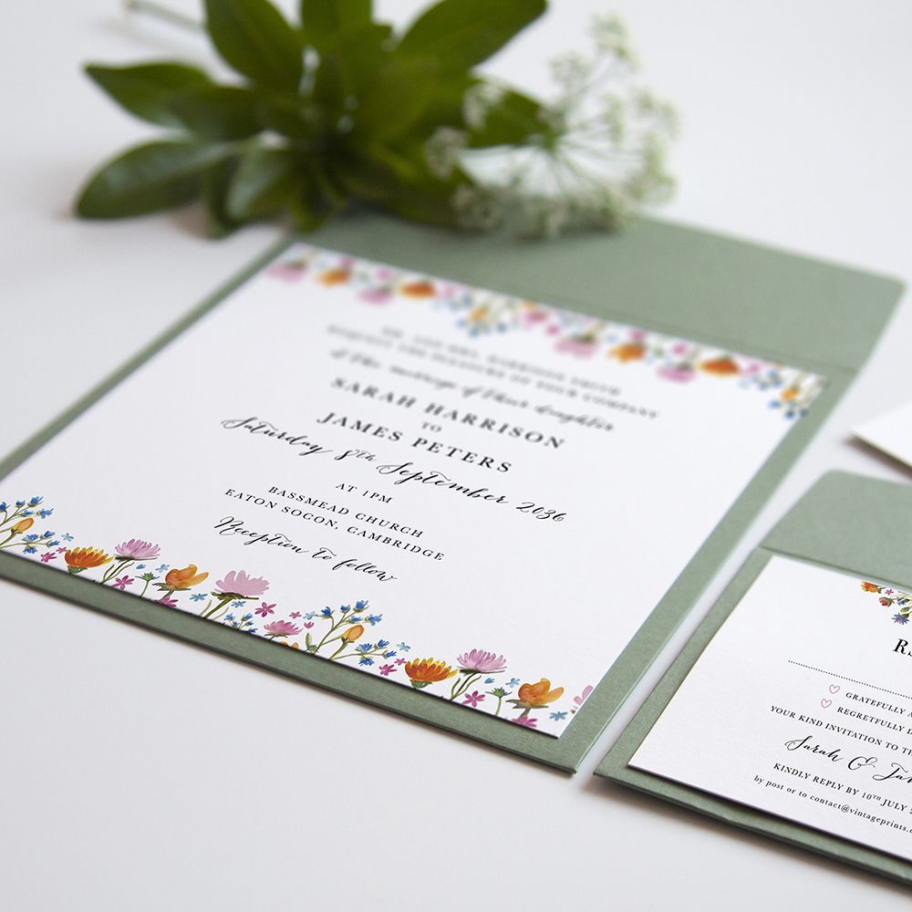 'Wild Floral' Square Invitation Sample