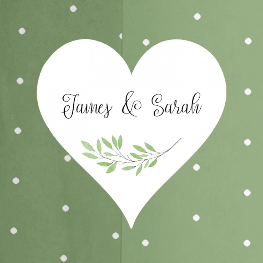 'Autumn Green' Save the Date Tag