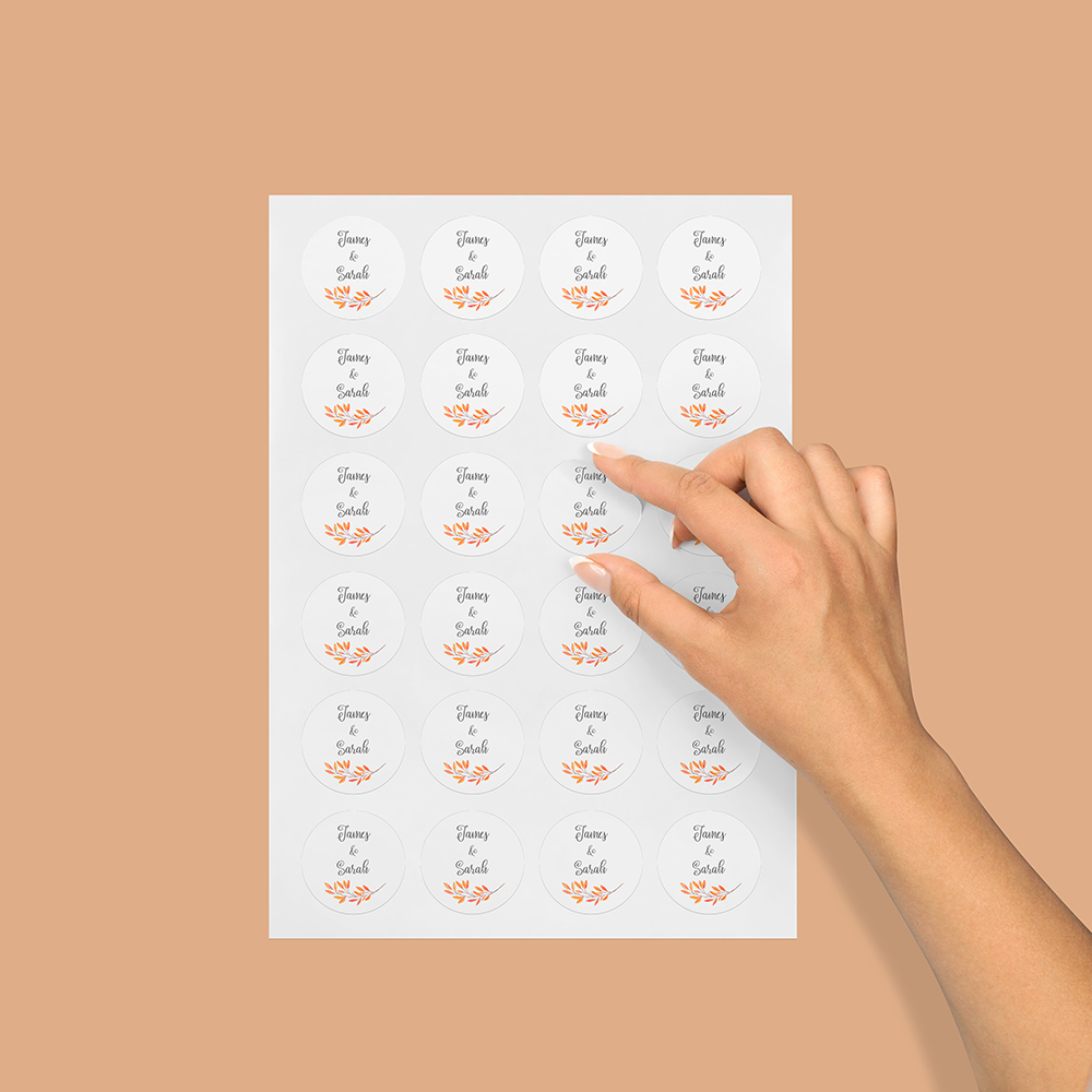 Pack of 'Autumn Orange' Stickers