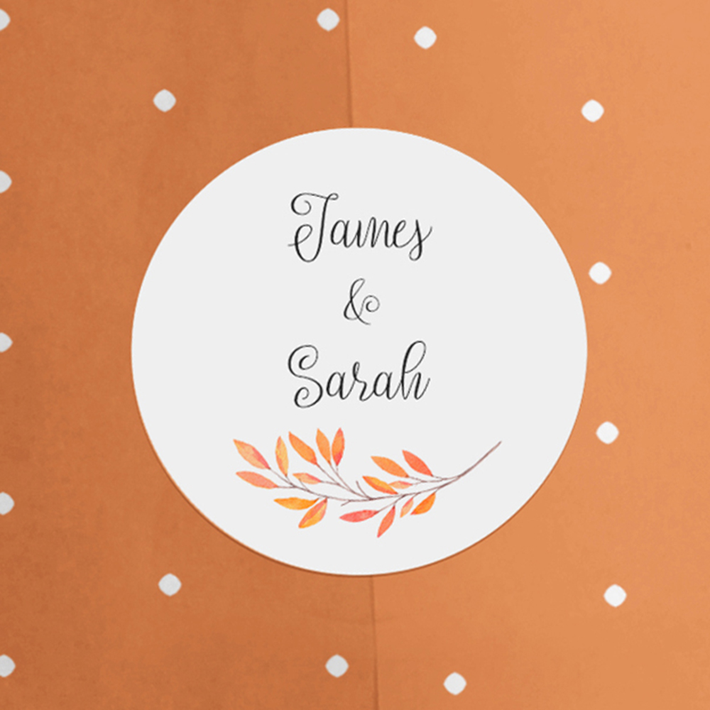 Pack of 'Autumn Orange' Stickers