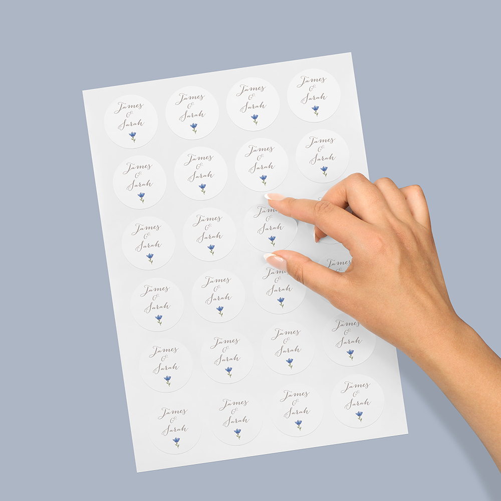 Pack of 'Blue Floral Watercolour' Stickers