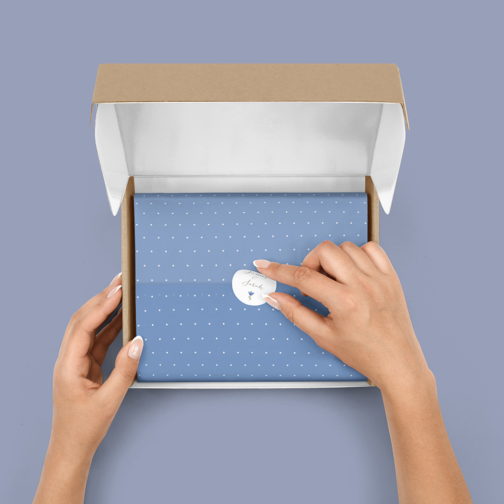 Pack of 'Blue Floral Watercolour' Stickers