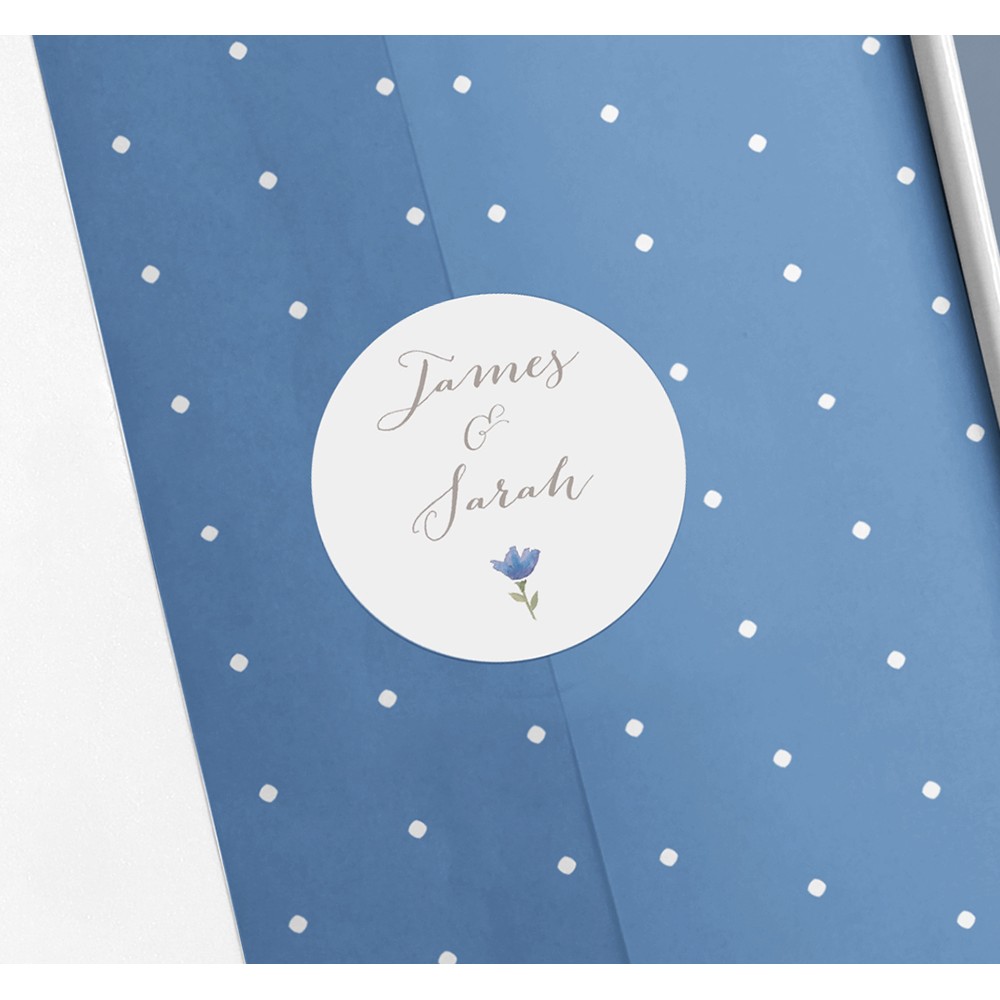 Pack of 'Blue Floral Watercolour' Stickers