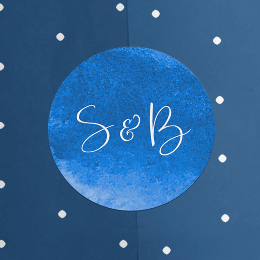 Pack of 'Blue Watercolour Splash' Stickers