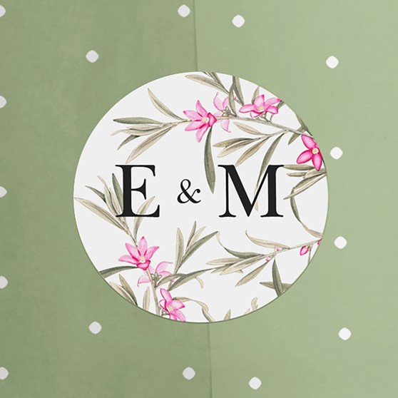 Pack of 'Pink Botanical V2' Stickers