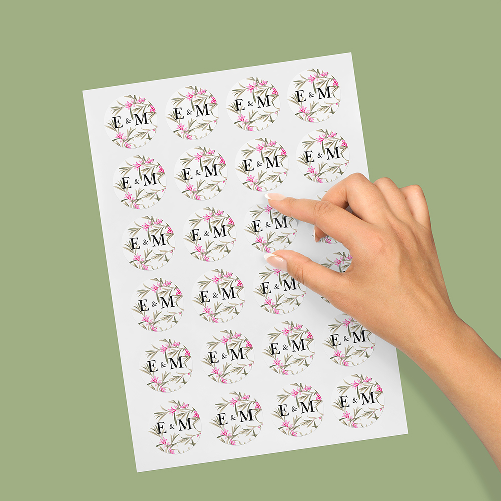 Pack of 'Pink Botanical V2' Stickers