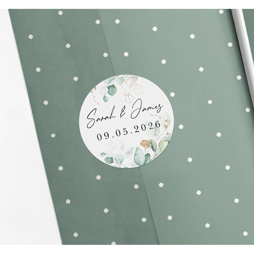 Pack of 'Green & Gold Eucalyptus' Stickers