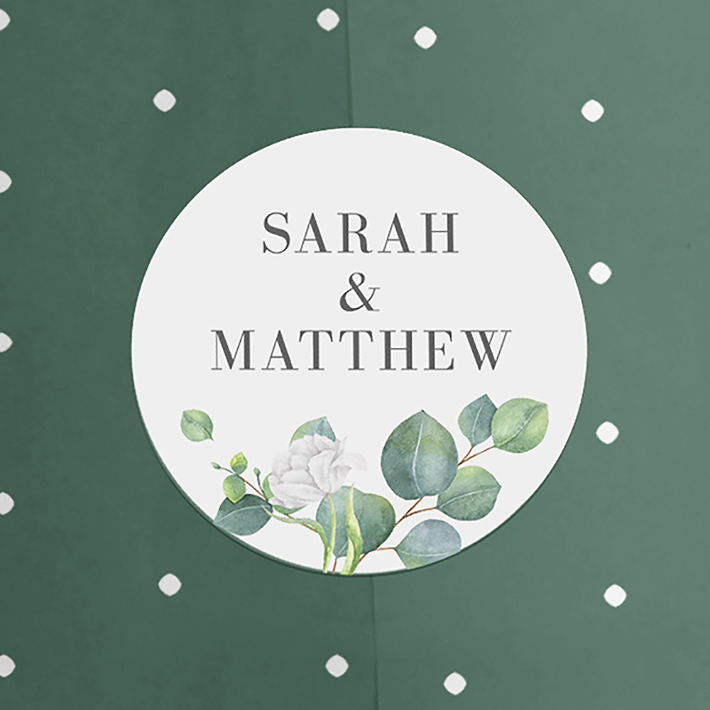 'Eucalyptus White' Sleeve Invite Sample