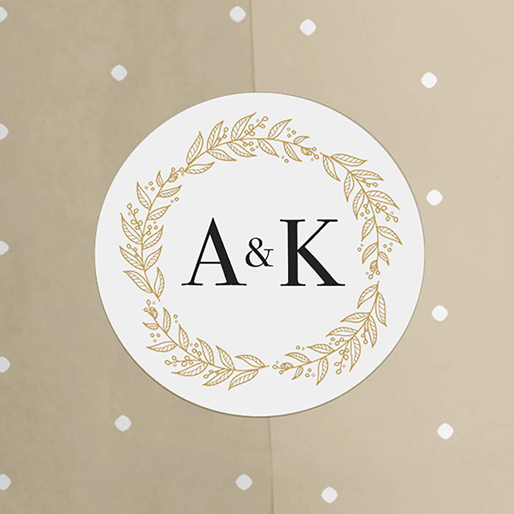 Pack of 'Gold Wreath' Stickers