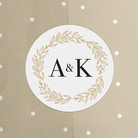 Pack of 'Gold Wreath' Stickers