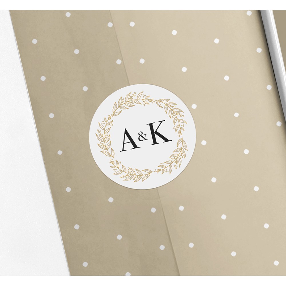 Pack of 'Gold Wreath' Stickers