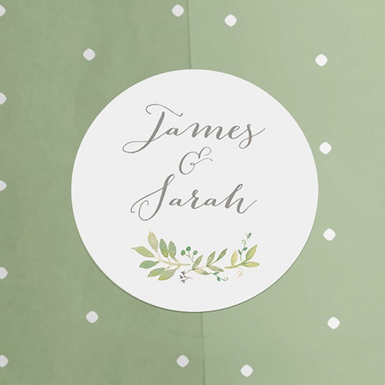 Pack of 'Green Floral Watercolour' Stickers