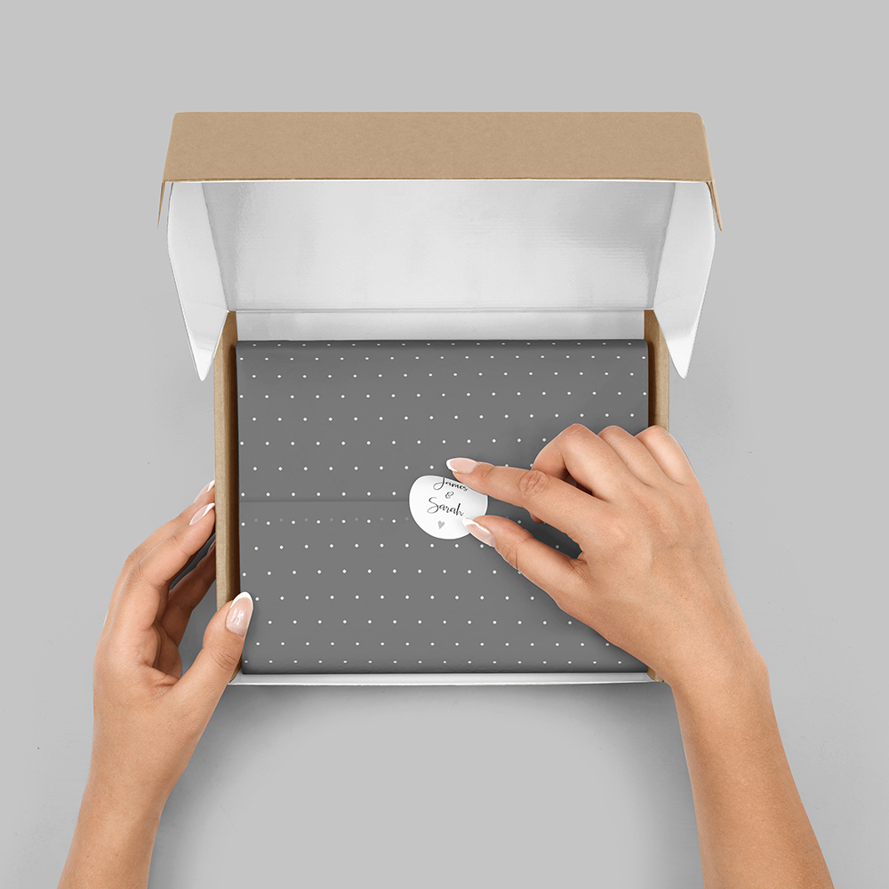 Pack of 'Grey Heart' Stickers